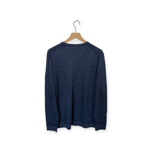 Tommy Bahama Extrafine Merino Wool V Neck Sweater Size L Large Blue - Picture 2 of 5